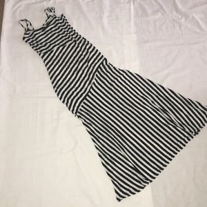Black/White Striped Maxi Dress